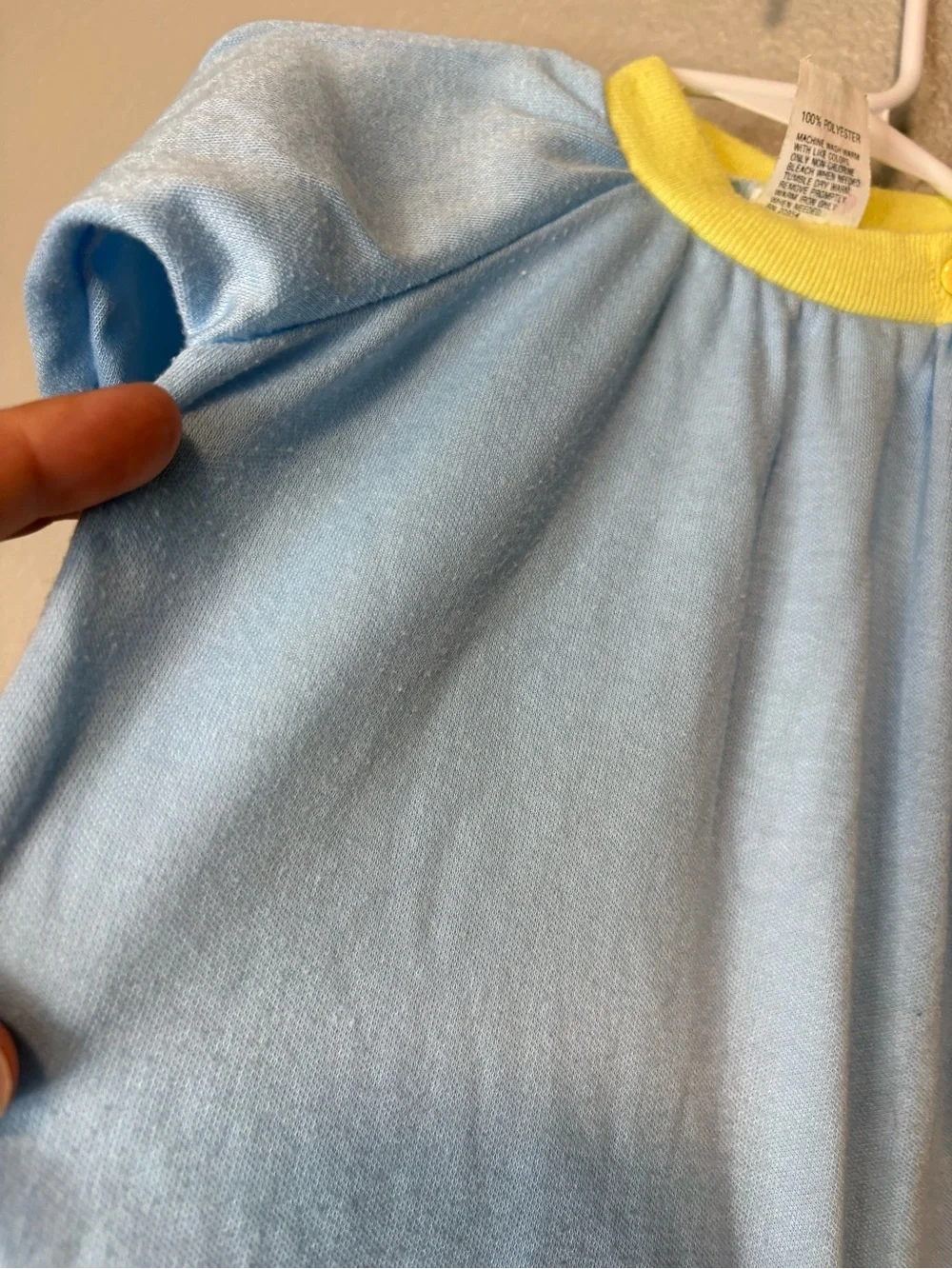 Vintage Triplets Colorblock Fleece Baby Romper Teddy Bear Small 80s 90s